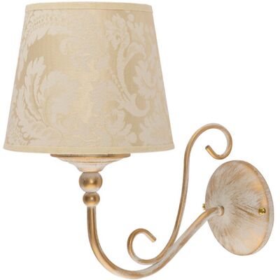 Jupiter Applique Classica Oro/bianco Con Paralume Ecru 1xe27 15w Jupiter Applique Classica Oro/bianco Con Paralume Ecru 1xe27 15w