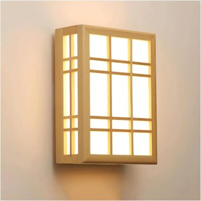 TREETALK Applique Da Parete Moderna A Led Con Paralume Color Pergamena In Stile Giapponese, In Legno Massello, Forma Quadrata, Ideale Per Camera Da Letto, Soggiorno, Corridoio E Cucina. TREETALK Applique Da Parete Moderna A Led Con Paralume Color Pergamena In Stile Giapponese, In Legno Massello, Forma Quadrata, Ideale Per Camera Da Letto, Soggiorno, Corridoio E Cucina.
