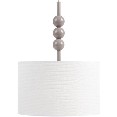 BELIANI Lampada A Sospensione In Metallo Con Paralume A Tamburo In Tessuto Stile Beige Loky BELIANI Lampada A Sospensione In Metallo Con Paralume A Tamburo In Tessuto Stile Beige Loky