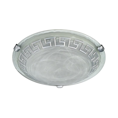 Massive Macy Tonda Cm 30 Vetro Con Decoro Greca Argento Massive Macy Tonda Cm 30 Vetro Con Decoro Greca Argento