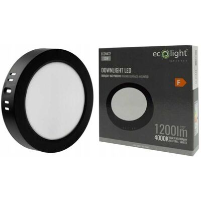 ECOLIGHT Faretto Led Da Incasso Circolare N/t 12w 4000k Nero Dl-1 ECOLIGHT Faretto Led Da Incasso Circolare N/t 12w 4000k Nero Dl-1