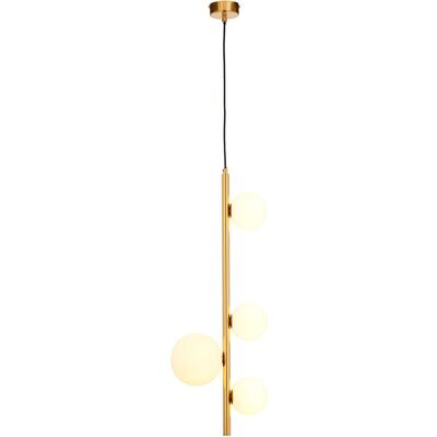 Jupiter Lampada A Sospensione Taida Oro Ottone 4xg9 Sfere Bianche Jupiter Lampada A Sospensione Taida Oro Ottone 4xg9 Sfere Bianche