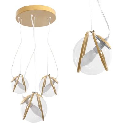 Toolight Oro Lampada a Sospensione 3 Punti - Lampada a Soffitto Toolight Oro Lampada a Sospensione 3 Punti - Lampada a Soffitto
