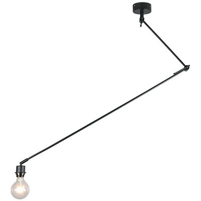 QAZQA Lampada A Sospensione Regolabile In Altezza Blitz - Moderno - Acciaio - Nero - Oblungo Max. 1 X Watt - QAZQA Lampada A Sospensione Regolabile In Altezza Blitz - Moderno - Acciaio - Nero - Oblungo Max. 1 X Watt -
