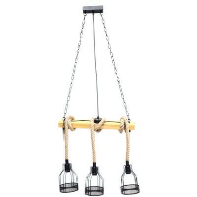 R & G Lampadario Sospensione Vintage E27 Canapa Retro Country Legno Gabbia Industriale R & G Lampadario Sospensione Vintage E27 Canapa Retro Country Legno Gabbia Industriale