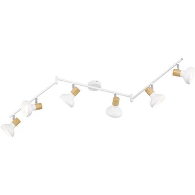 WOFI - Lampada da soffitto - 6x E14 - Look legno bianco WOFI - Lampada da soffitto - 6x E14 - Look legno bianco