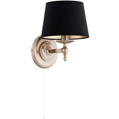 ALFA Roksana Classic Decorative Wall Sconce Light, Gold/brass & Black Metal Indoor Wall Lamp, 1x E14 Max 10w, Ip20, Dimmable, 22x20x24cm, Alf91521, For Living Room, Bedroom, Hallway ALFA Roksana Classic Decorative Wall Sconce Light, Gold/brass & Black Metal Indoor Wall Lamp, 1x E14 Max 10w, Ip20, Dimmable, 22x20x24cm, Alf91521, For Living Room, Bedroom, Hallway