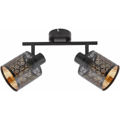 Reality Plafoniera Tuluza Nera 2 Luci E14 40w Metallo Reality Plafoniera Tuluza Nera 2 Luci E14 40w Metallo