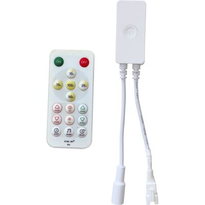 ALCAPOWER Controller Remoto Per Strisce Led Digital White 5-24v Con Tecnologia Smart App, Microfono Integrato E Telecomando Rf 2.4ghz Incluso ALCAPOWER Controller Remoto Per Strisce Led Digital White 5-24v Con Tecnologia Smart App, Microfono Integrato E Telecomando Rf 2.4ghz Incluso
