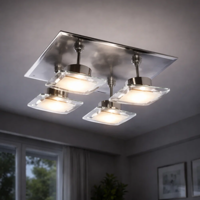 ETC-SHOP - Plafoniera faretto orientabile dimmerabile - 25x25x11 cm - 4x5.5W - Luci da soffitto ETC-SHOP - Plafoniera faretto orientabile dimmerabile - 25x25x11 cm - 4x5.5W - Luci da soffitto