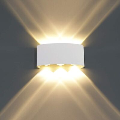 STOEX Moderna Applique Da Parete Led Alluminio, Bianca Lampada Da Parete Per Camera Da Letto, Salotto, Corridoio, Scala (6w Luce Bianca) STOEX Moderna Applique Da Parete Led Alluminio, Bianca Lampada Da Parete Per Camera Da Letto, Salotto, Corridoio, Scala (6w Luce Bianca)
