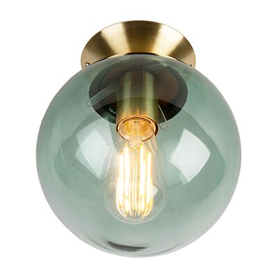 Lampada Sospensione Art Déco Vetro Verde - Pallon - E27 - Max 25W Lampada Sospensione Art Déco Vetro Verde - Pallon - E27 - Max 25W