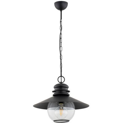 ALFA Holly Vintage Black Metal Pendant Ceiling Light With Clear Glass Globe, 1x E27 (max 15w), Dimmable, 40cm Shade, 90cm Drop For Kitchen Dining Living Room ALFA Holly Vintage Black Metal Pendant Ceiling Light With Clear Glass Globe, 1x E27 (max 15w), Dimmable, 40cm Shade, 90cm Drop For Kitchen Dining Living Room