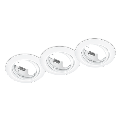 Trio - Jura Kit 3 Faretti Da Incasso Rotondi Orientabili Bianchi D. 8,3cm Attacco Gu10 Trio - Jura Kit 3 Faretti Da Incasso Rotondi Orientabili Bianchi D. 8,3cm Attacco Gu10