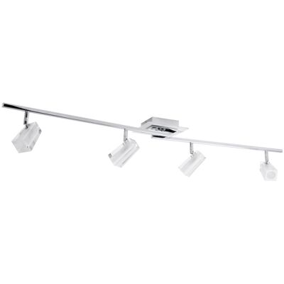 Brilliant Plafoniera Soggiorno Sala Da Pranzo Vetro Luce Cubo Faretto Argento Regolabile Brillante G57232 / 15 Brilliant Plafoniera Soggiorno Sala Da Pranzo Vetro Luce Cubo Faretto Argento Regolabile Brillante G57232 / 15