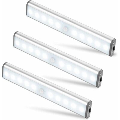 TREETALK Set Di 3 Luci Led Da 10 Led Ciascuna, Senza Fili, Ricaricabili Tramite Usb, Magnetiche, Con Sensore Di Movimento, 2 Modalità Di Illuminazione, Portatili. Luce Per Armadietti, Luce Di Emergenza, Luce N TREETALK Set Di 3 Luci Led Da 10 Led Ciascuna, Senza Fili, Ricaricabili Tramite Usb, Magnetiche, Con Sensore Di Movimento, 2 Modalità Di Illuminazione, Portatili. Luce Per Armadietti, Luce Di Emergenza, Luce N