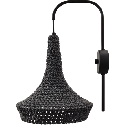 SHILO Applique Boho Grigia In Cotone Mahaka E27 20w SHILO Applique Boho Grigia In Cotone Mahaka E27 20w