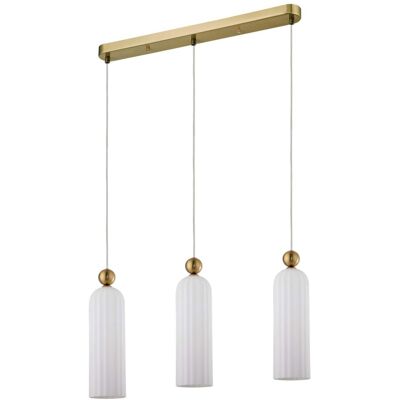 LIGHT PRESTIGE Lampada A Sospensione Piega 3xe14 Bianco Oro LIGHT PRESTIGE Lampada A Sospensione Piega 3xe14 Bianco Oro