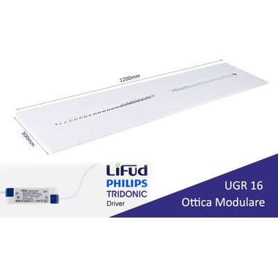 LEDLUX Pannello Led Con Ottica Modulare Ugr 16 Bianco Neutro 30w 30x120cm 150lm/w Per Ufficio Enti Pubblici LEDLUX Pannello Led Con Ottica Modulare Ugr 16 Bianco Neutro 30w 30x120cm 150lm/w Per Ufficio Enti Pubblici