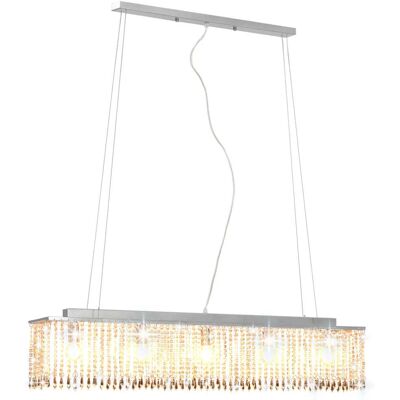 HELLOSHOP26 Plafoniera Di Design Regolabile Altezza 104 X 115 Cm Elegante Atmosfera Per Sala Da Pranzo Metallo Argentato 020045975 HELLOSHOP26 Plafoniera Di Design Regolabile Altezza 104 X 115 Cm Elegante Atmosfera Per Sala Da Pranzo Metallo Argentato 020045975
