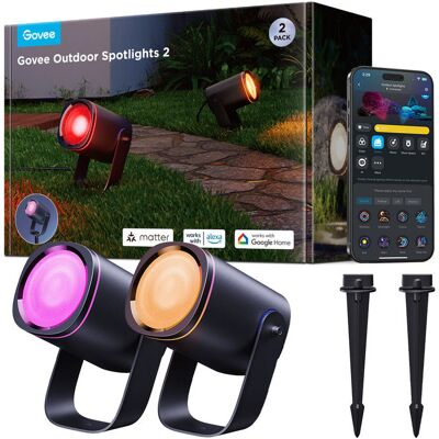 Proiettori esterni Govee - Kit di 2 LED intelligenti Proiettori esterni Govee - Kit di 2 LED intelligenti