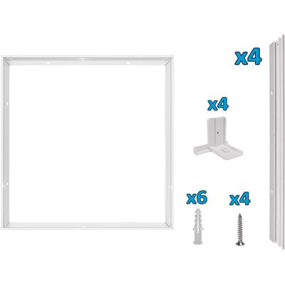 ALCAPOWER Kit Cornice Per Pannello Led 600x600 Mm Installazione A Soffitto O Parete Struttura Rigida In Alluminio Verniciato Bianco Di Alta Qualità ALCAPOWER Kit Cornice Per Pannello Led 600x600 Mm Installazione A Soffitto O Parete Struttura Rigida In Alluminio Verniciato Bianco Di Alta Qualità