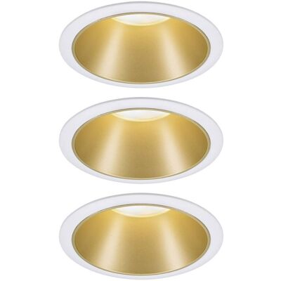 PAULMANN LICHT Paulmann 93406 Cole Coin Lampada Da Incasso Kit Da 3 Led (monocolore) 6.50 W Bianco, Oro PAULMANN LICHT Paulmann 93406 Cole Coin Lampada Da Incasso Kit Da 3 Led (monocolore) 6.50 W Bianco, Oro