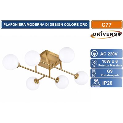 UNIVERSO C77 Plafoniera Moderna 6 Sfere In Polietilene Pe Con Attacco G9 Design Minimal Elegante Ip20 UNIVERSO C77 Plafoniera Moderna 6 Sfere In Polietilene Pe Con Attacco G9 Design Minimal Elegante Ip20