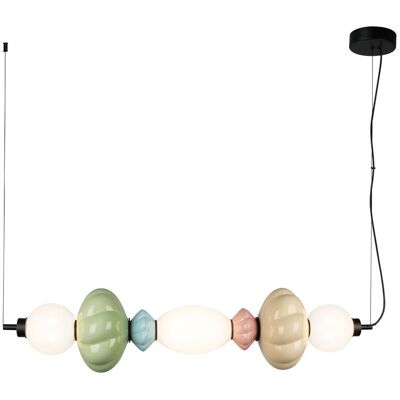 ITALUX Lampada A Sospensione Art Déco Ceramica Multicolor Led 24w ITALUX Lampada A Sospensione Art Déco Ceramica Multicolor Led 24w