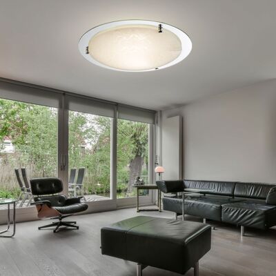 ETC-SHOP Plafoniera Lampada Da Soffitto A Led Cromata Lampada A Luce Diurna Vetro Da Soffitto, Bordo A Specchio Cct, 1x 18w 1200lm 3000-6500k, 41,5 Cm ETC-SHOP Plafoniera Lampada Da Soffitto A Led Cromata Lampada A Luce Diurna Vetro Da Soffitto, Bordo A Specchio Cct, 1x 18w 1200lm 3000-6500k, 41,5 Cm