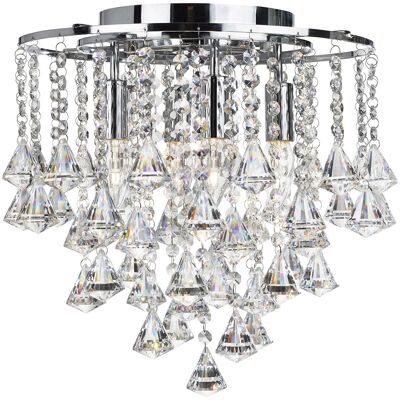 Searchlight Dorchester 4 Luci Semi-Incasto Plafon Chrome Cristallo Searchlight Dorchester 4 Luci Semi-Incasto Plafon Chrome Cristallo