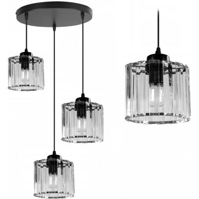 Lampada Sospensione Toolight - Cristallo Nero - Regolabile - Luce Decorativa Lampada Sospensione Toolight - Cristallo Nero - Regolabile - Luce Decorativa