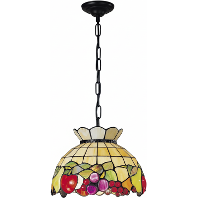 PERENZ Fruit Sospensione Tiffany Con Catena 1 Luce Attacco E27 D.30cm Disegno Frutta PERENZ Fruit Sospensione Tiffany Con Catena 1 Luce Attacco E27 D.30cm Disegno Frutta