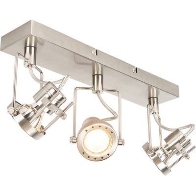 QAZQA Lampada da Soffitto Industriale in Acciaio a 3 Luci - Lampada Regolabile QAZQA Lampada da Soffitto Industriale in Acciaio a 3 Luci - Lampada Regolabile