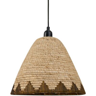 BELIANI Lampada A Sospensione Con Foglia Di Mais, Paralume A Cupola Intrecciato, Stile Boho, Naturale Inksi BELIANI Lampada A Sospensione Con Foglia Di Mais, Paralume A Cupola Intrecciato, Stile Boho, Naturale Inksi