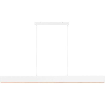 BELIANI Lampada A Sospensione Lineare In Metallo A Led Paralume Bianco Mara BELIANI Lampada A Sospensione Lineare In Metallo A Led Paralume Bianco Mara