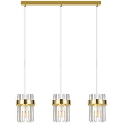 LIGHT PRESTIGE Lampada A Sospensione Vetro Oro 60 Cm 3xe14 Vetro LIGHT PRESTIGE Lampada A Sospensione Vetro Oro 60 Cm 3xe14 Vetro
