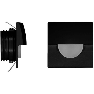 BENEITO FAURE - Skin - Luce Da Incasso Segnapasso Led Beneito & Faure - 2w, Luce Calda 3000k, 120° - Applique Da Incasso Quadrata Nera BENEITO FAURE - Skin - Luce Da Incasso Segnapasso Led Beneito & Faure - 2w, Luce Calda 3000k, 120° - Applique Da Incasso Quadrata Nera