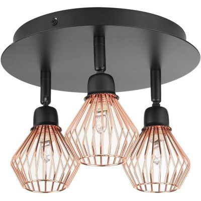 BELIANI Applique In Metallo Ramato 3 Punti Luce Orientabili Design Moderno Volga BELIANI Applique In Metallo Ramato 3 Punti Luce Orientabili Design Moderno Volga