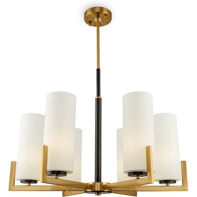 MAYTONI Lampadario Ottone Tubi Vetro Fortano Mod089pl-06bs MAYTONI Lampadario Ottone Tubi Vetro Fortano Mod089pl-06bs