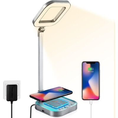 SIOKS Lampada Da Scrivania A Led Con Caricatore Wireless Da 10 W E Porta Usb, Lampada Da Comodino Regolabile E Flessibile Con Controllo Touch E Funzione Luce Notturna Per Bambini - Fei Yu SIOKS Lampada Da Scrivania A Led Con Caricatore Wireless Da 10 W E Porta Usb, Lampada Da Comodino Regolabile E Flessibile Con Controllo Touch E Funzione Luce Notturna Per Bambini - Fei Yu