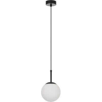 LIGHT PRESTIGE Lampada A Sospensione Minimalista, Sfera Di Vetro Bianca, Nera, 1xe14 10w, Dorado LIGHT PRESTIGE Lampada A Sospensione Minimalista, Sfera Di Vetro Bianca, Nera, 1xe14 10w, Dorado
