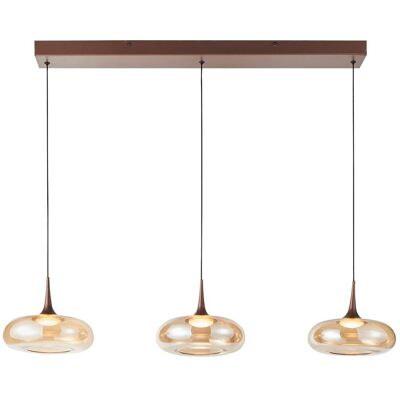 ITALUX Lampada A Sospensione Tenele Rame Led 21w 3 Luci ITALUX Lampada A Sospensione Tenele Rame Led 21w 3 Luci