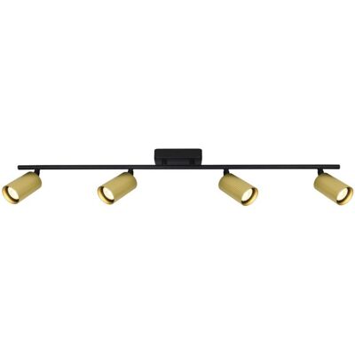 ITALUX Plafoniera Tris Su Barra Ottone/nero 4 Spot Gu10 ITALUX Plafoniera Tris Su Barra Ottone/nero 4 Spot Gu10