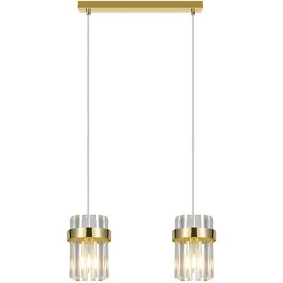 LIGHT PRESTIGE Lampada A Sospensione Moderna Oro 40cm Vetro 2xe14 LIGHT PRESTIGE Lampada A Sospensione Moderna Oro 40cm Vetro 2xe14