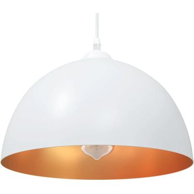 HELLOSHOP26 Set Di 2 Lampade A Sospensione Vintage Regolabili Per Cucina O Sala Da Pranzo 30 X 15 Cm Metallo Bianco 020058019 HELLOSHOP26 Set Di 2 Lampade A Sospensione Vintage Regolabili Per Cucina O Sala Da Pranzo 30 X 15 Cm Metallo Bianco 020058019