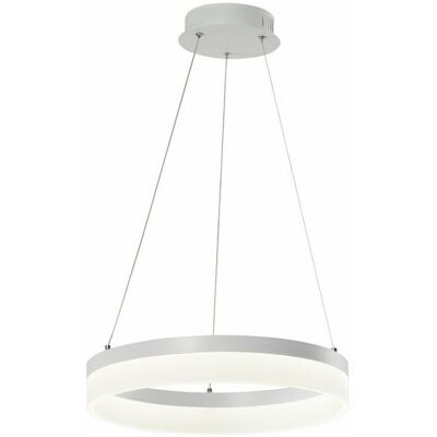 Reality Lampada A Sospensione Bianca Anello Ø40 Led 24w Reality Lampada A Sospensione Bianca Anello Ø40 Led 24w