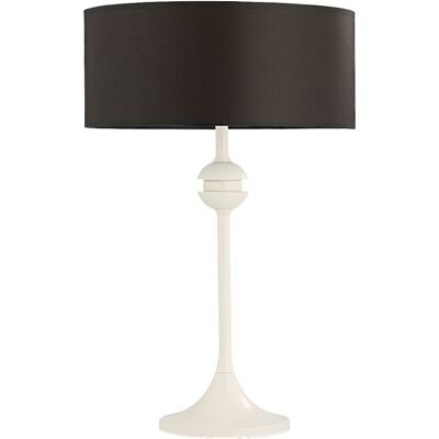 Jupiter Lampada Da Tavolo Classica Bianca, Paralume Bronzo E27 Jupiter Lampada Da Tavolo Classica Bianca, Paralume Bronzo E27