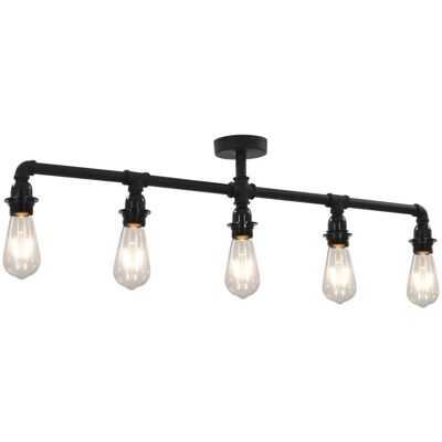 HELLOSHOP26 Lampada Da Soffitto In Stile Steampunk Moderno 95 X 18 Cm Atmosfera Accogliente Metallo Nero 020046434 HELLOSHOP26 Lampada Da Soffitto In Stile Steampunk Moderno 95 X 18 Cm Atmosfera Accogliente Metallo Nero 020046434