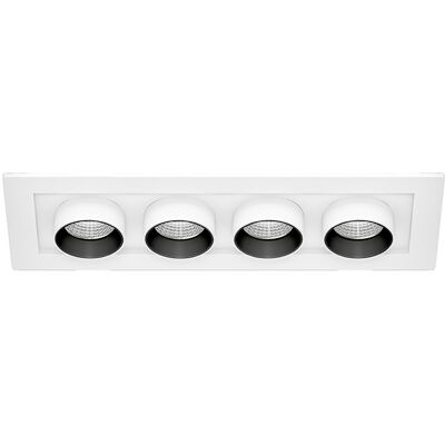 BENEITO FAURE Mini Oxo Rect 4 Luci Faretto Led Da Incasso 24w Cct Switch 2700k/3200k/4000k Bianco Opaco - Orientabile 355° - Beneito & Faure BENEITO FAURE Mini Oxo Rect 4 Luci Faretto Led Da Incasso 24w Cct Switch 2700k/3200k/4000k Bianco Opaco - Orientabile 355° - Beneito & Faure